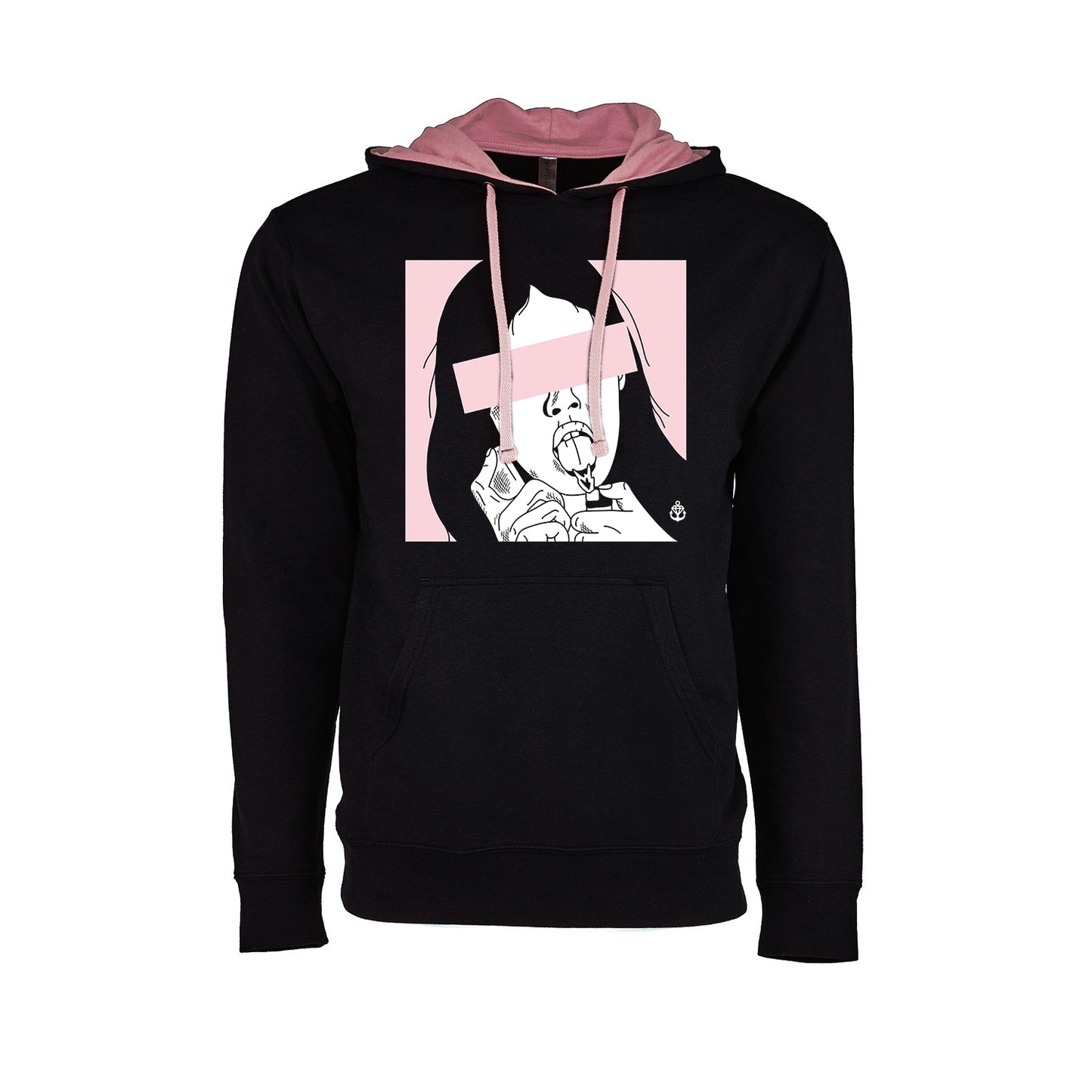 Megan Light Pink/Black Contrast Pullover