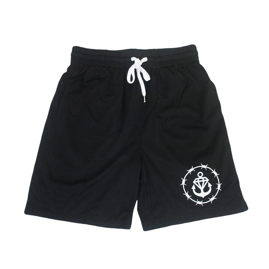 Barbed Logo Black Court Shorts