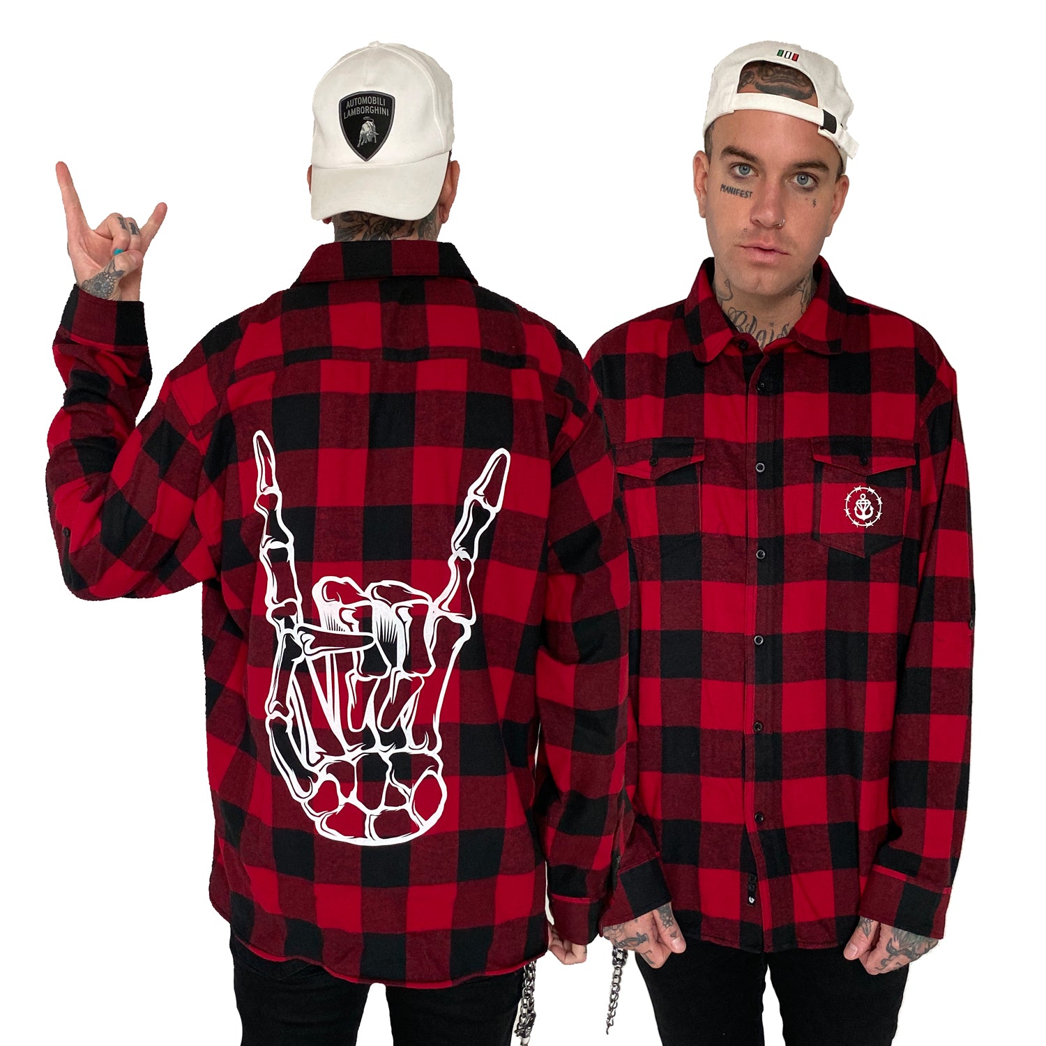 Barbed Wire Horns Red Flannel – Stay Sick Clothing