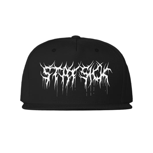 Black Metal Logo Black Snapback Hat