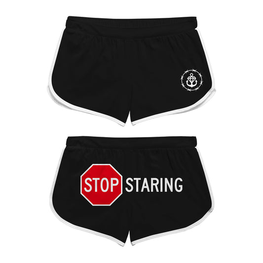 Stop Staring Black/White Track Shorts