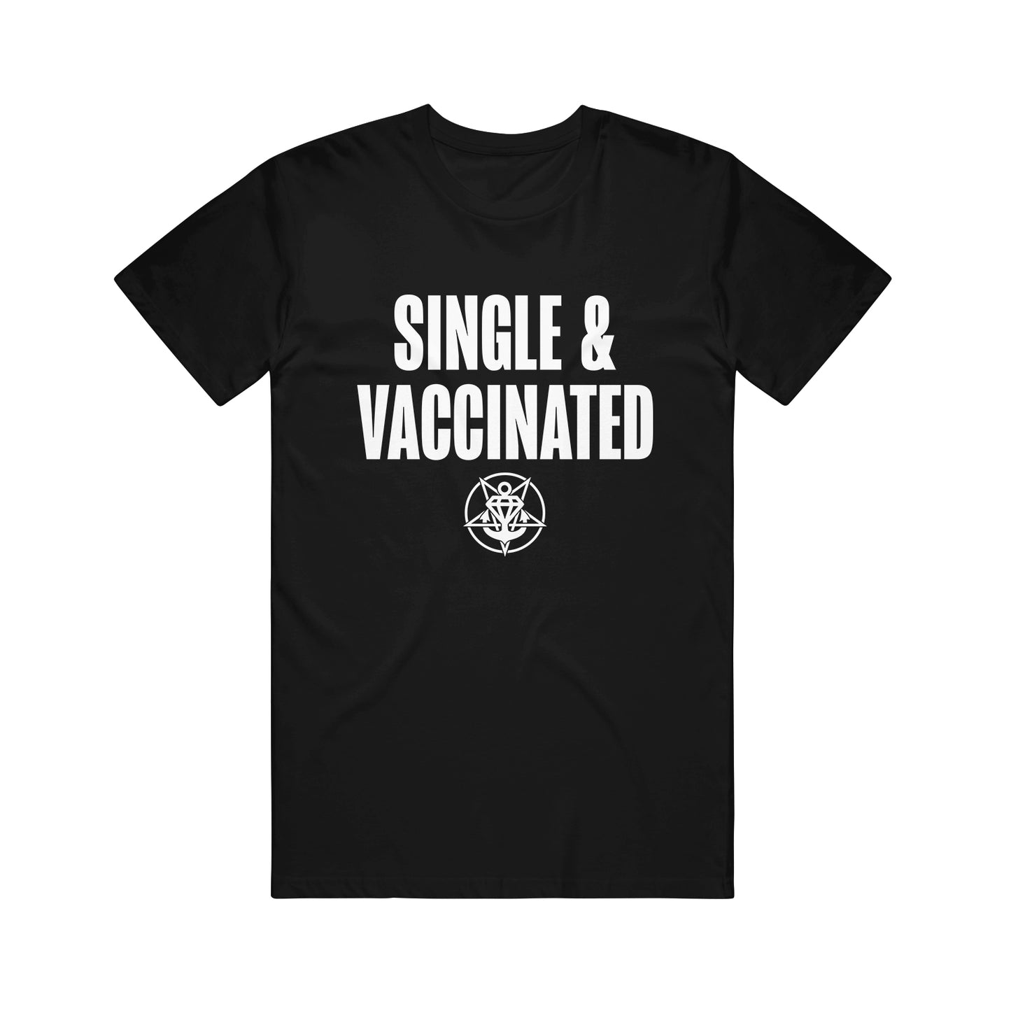 Single & Vaccinated Black T-Shirt